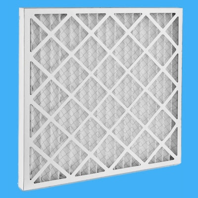 A white, rectangular air purifier filter with a geometric pattern.